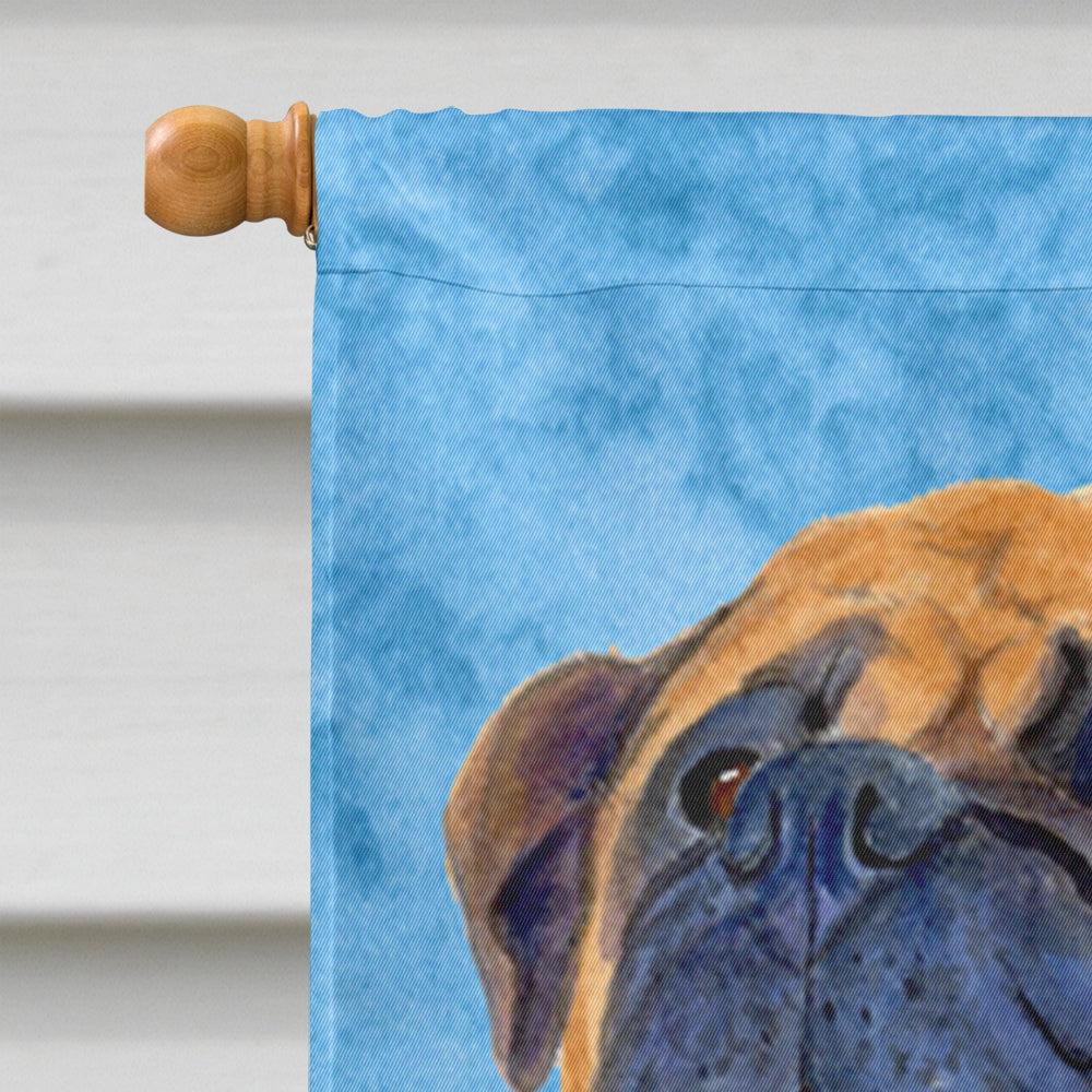 Bullmastiff in Summer Flowers House Flag 28x40 Porch Sleeve Pole Decorative Outside Yard Banner Artwork Wall Hanging, Polyester