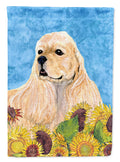 Cocker Spaniel in Summer Flowers House Flag 28x40 Porch Sleeve Pole Decorative Outside Yard Banner Artwork Wall Hanging, Polyester