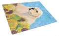 Cocker Spaniel in Summer Flowers Cutting Board Tempered Glass Kitchen Cutting Surface, Heat Resistant Chopping, Non-Slip Feet, Food Prep & Serving