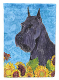 Schnauzer in Summer Flowers House Flag 28x40 Porch Sleeve Pole Decorative Outside Yard Banner Artwork Wall Hanging, Polyester
