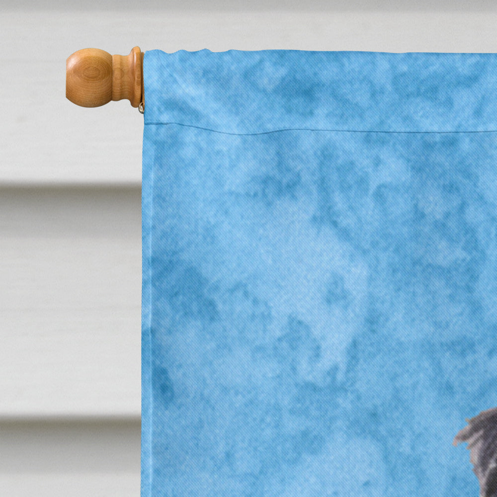 Schnauzer in Summer Flowers House Flag 28x40 Porch Sleeve Pole Decorative Outside Yard Banner Artwork Wall Hanging, Polyester