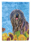 Bergamasco Sheepdog in Summer Flowers House Flag 28x40 Porch Sleeve Pole Decorative Outside Yard Banner Artwork Wall Hanging, Polyester