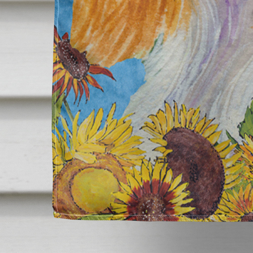 Cavalier Spaniel in Summer Flowers House Flag 28x40 Porch Sleeve Pole Decorative Outside Yard Banner Artwork Wall Hanging, Polyester