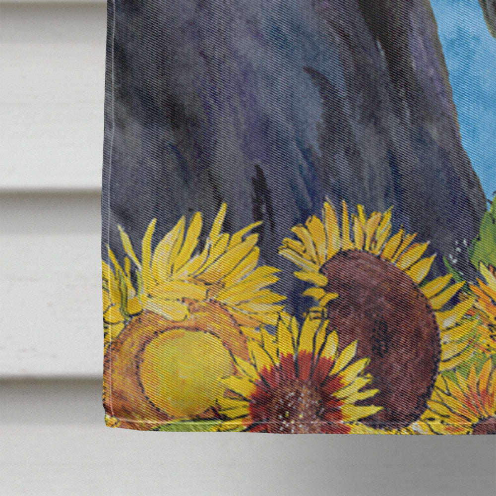 Scottish Terrier in Summer Flowers House Flag 28x40 Porch Sleeve Pole Decorative Outside Yard Banner Artwork Wall Hanging, Polyester