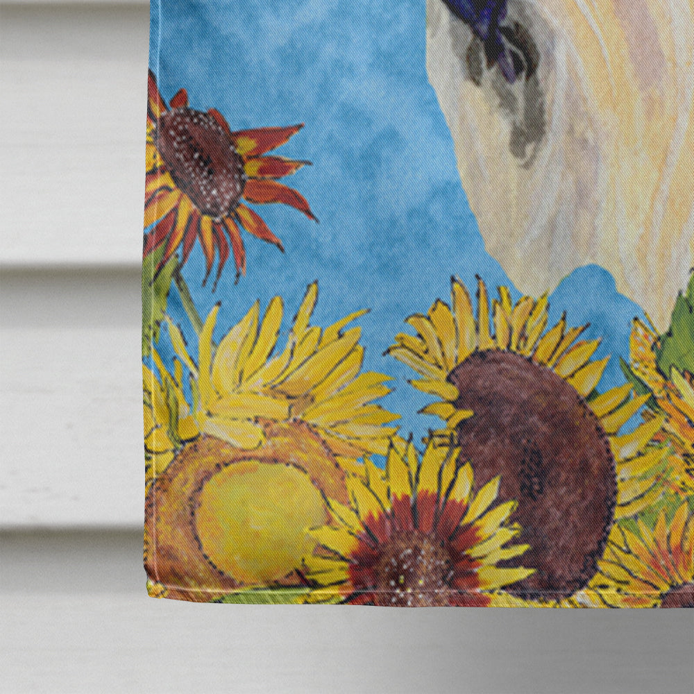 Scottish Terrier in Summer Flowers House Flag 28x40 Porch Sleeve Pole Decorative Outside Yard Banner Artwork Wall Hanging, Polyester