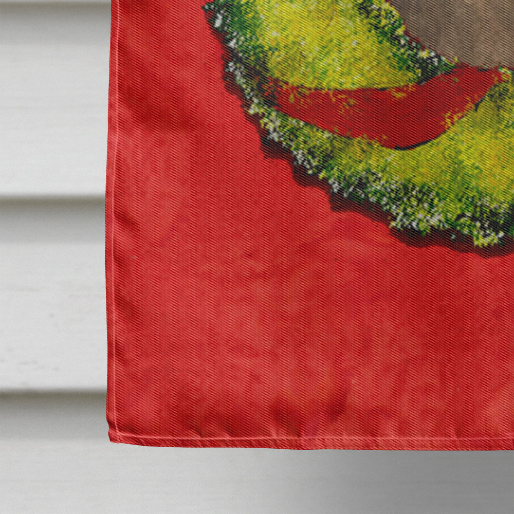 Doberman Cristmas Wreath House Flag 28x40 Porch Sleeve Pole Decorative Outside Yard Banner Artwork Wall Hanging, Polyester