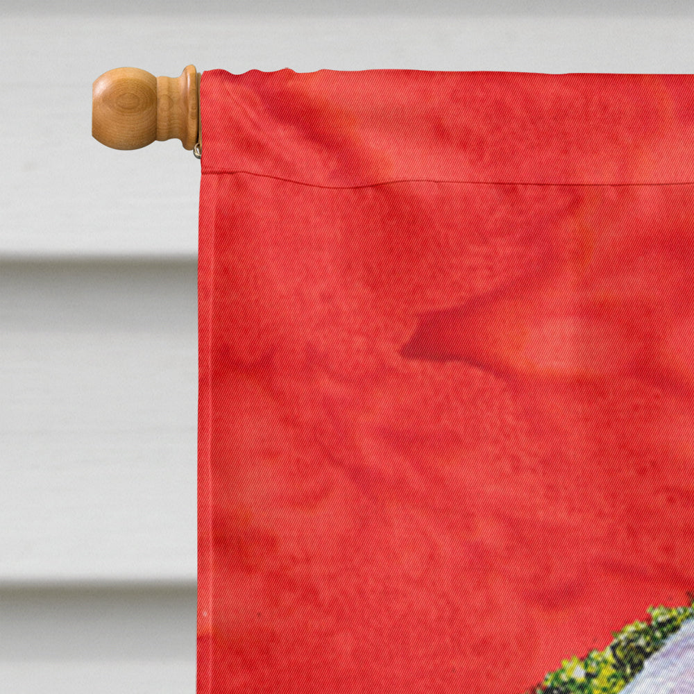 Maltese Cristmas Wreath House Flag 28x40 Porch Sleeve Pole Decorative Outside Yard Banner Artwork Wall Hanging, Polyester