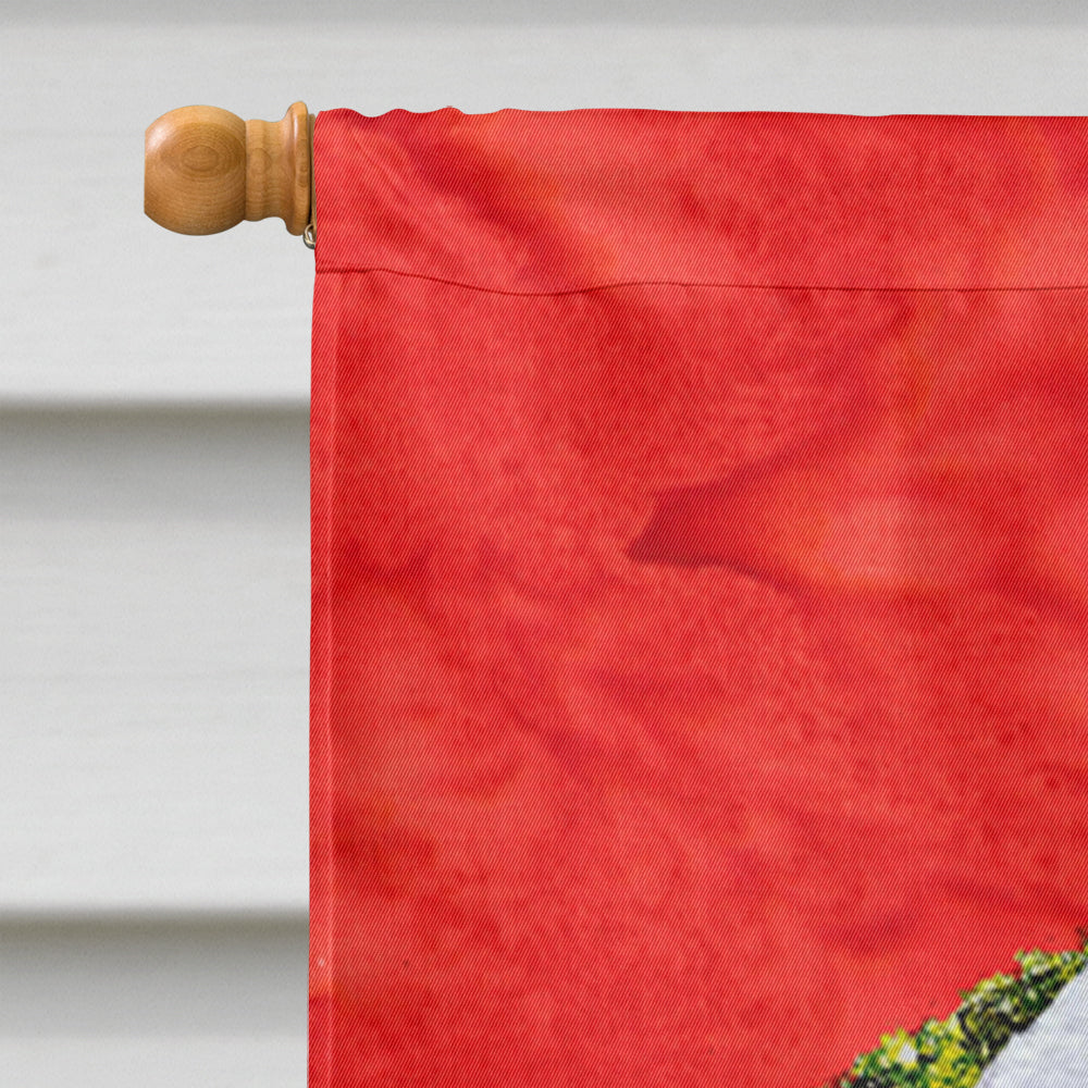 Bedlington Terrier Cristmas Wreath House Flag 28x40 Porch Sleeve Pole Decorative Outside Yard Banner Artwork Wall Hanging, Polyester