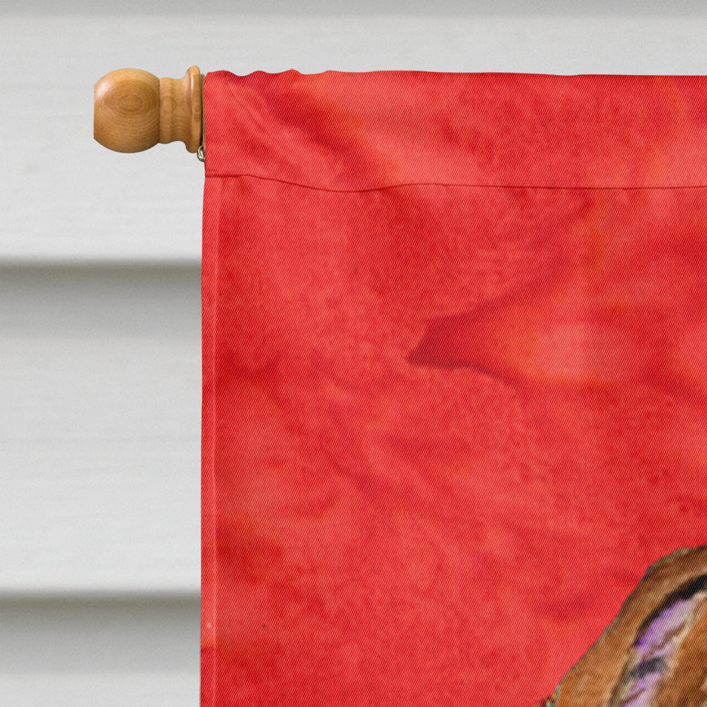 Bulldog English Cristmas Wreath House Flag 28x40 Porch Sleeve Pole Decorative Outside Yard Banner Artwork Wall Hanging, Polyester