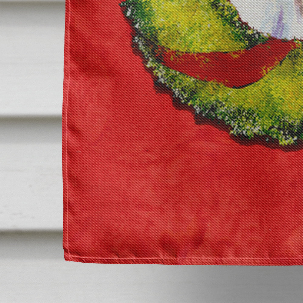 Bulldog English Cristmas Wreath House Flag 28x40 Porch Sleeve Pole Decorative Outside Yard Banner Artwork Wall Hanging, Polyester