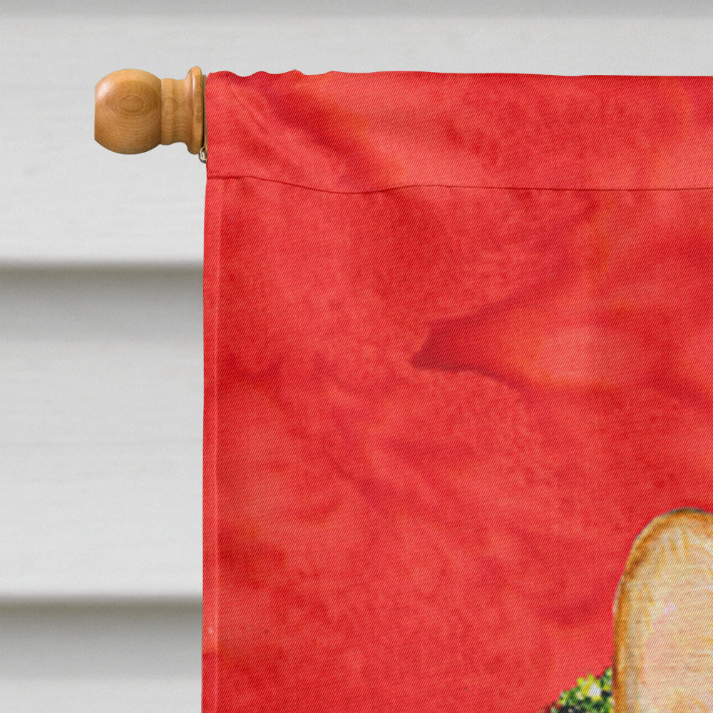 Corgi Cristmas Wreath House Flag 28x40 Porch Sleeve Pole Decorative Outside Yard Banner Artwork Wall Hanging, Polyester