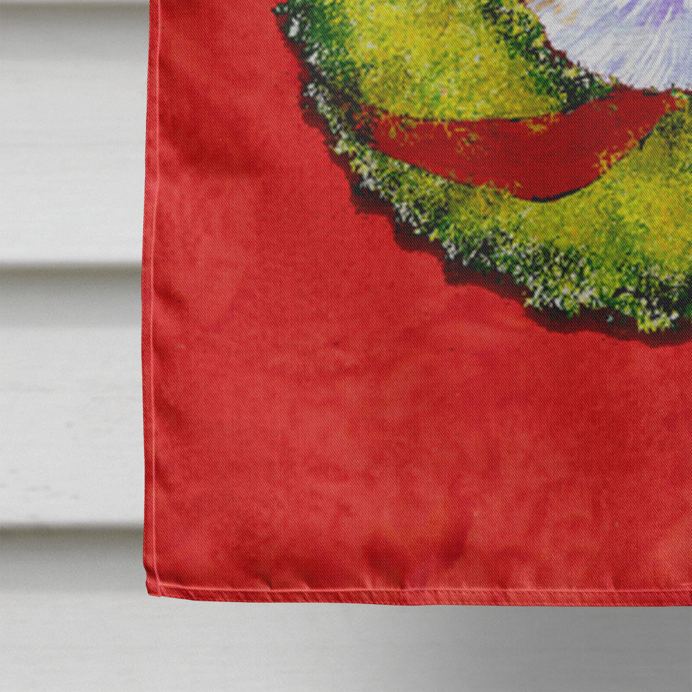 Corgi Cristmas Wreath House Flag 28x40 Porch Sleeve Pole Decorative Outside Yard Banner Artwork Wall Hanging, Polyester