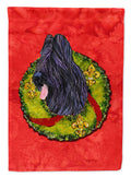 Briard Cristmas Wreath House Flag 28x40 Porch Sleeve Pole Decorative Outside Yard Banner Artwork Wall Hanging, Polyester