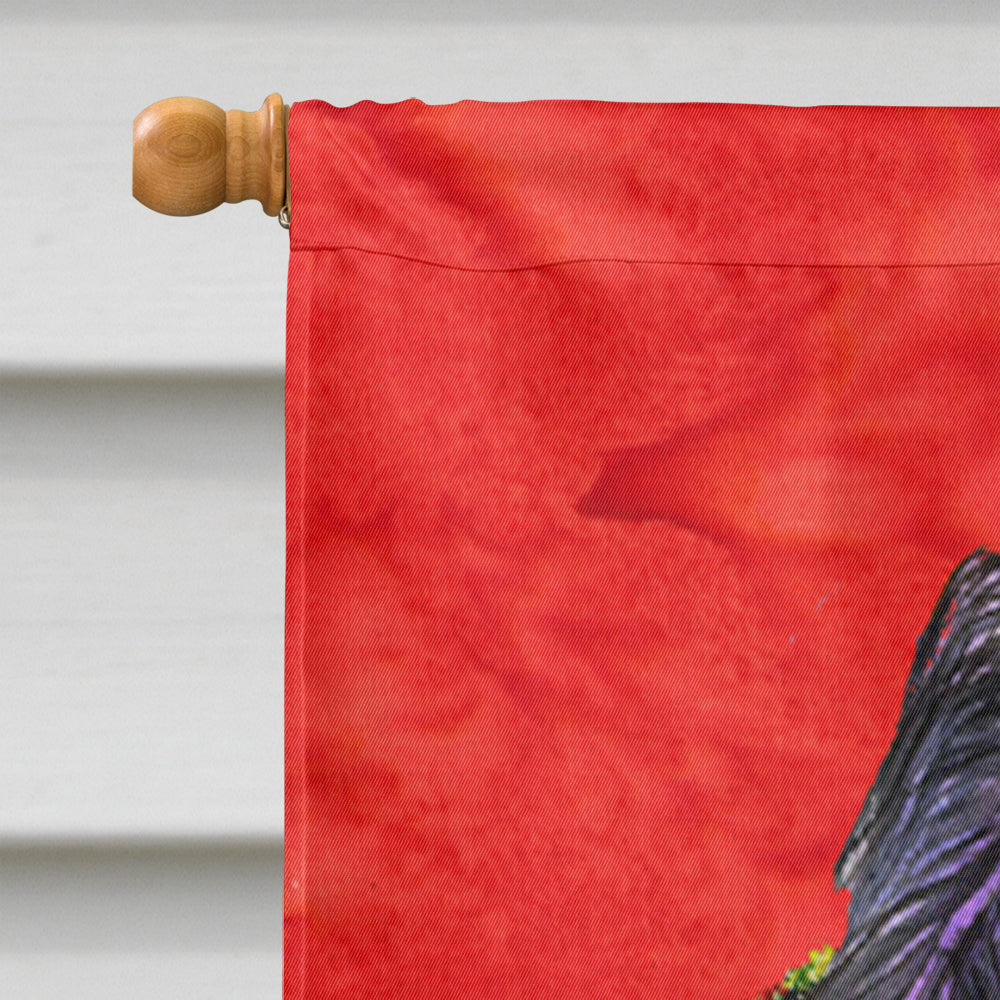 Briard Cristmas Wreath House Flag 28x40 Porch Sleeve Pole Decorative Outside Yard Banner Artwork Wall Hanging, Polyester