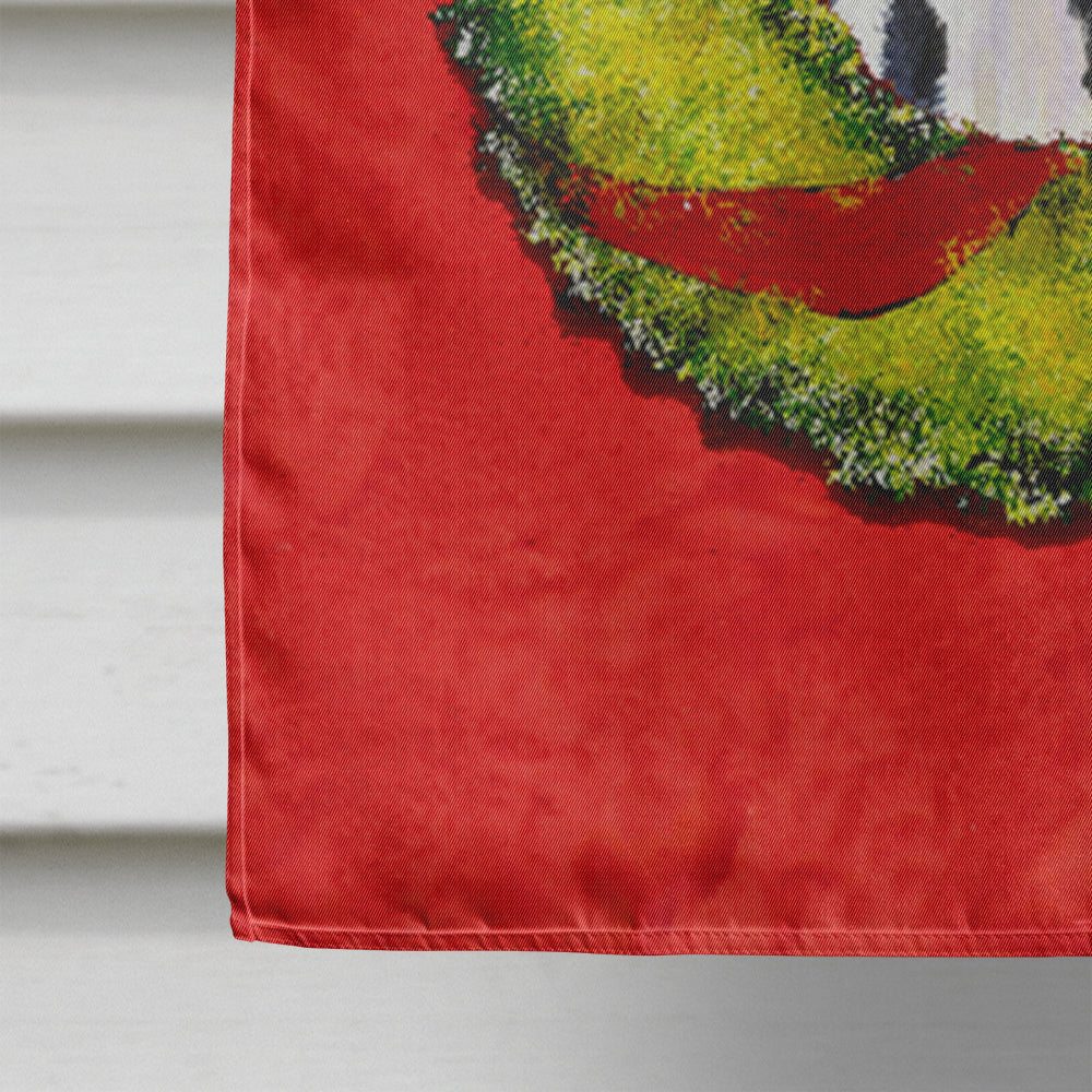 Dalmatian Cristmas Wreath House Flag 28x40 Porch Sleeve Pole Decorative Outside Yard Banner Artwork Wall Hanging, Polyester