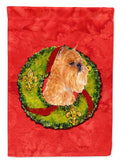 Brussels Griffon Cristmas Wreath House Flag 28x40 Porch Sleeve Pole Decorative Outside Yard Banner Artwork Wall Hanging, Polyester