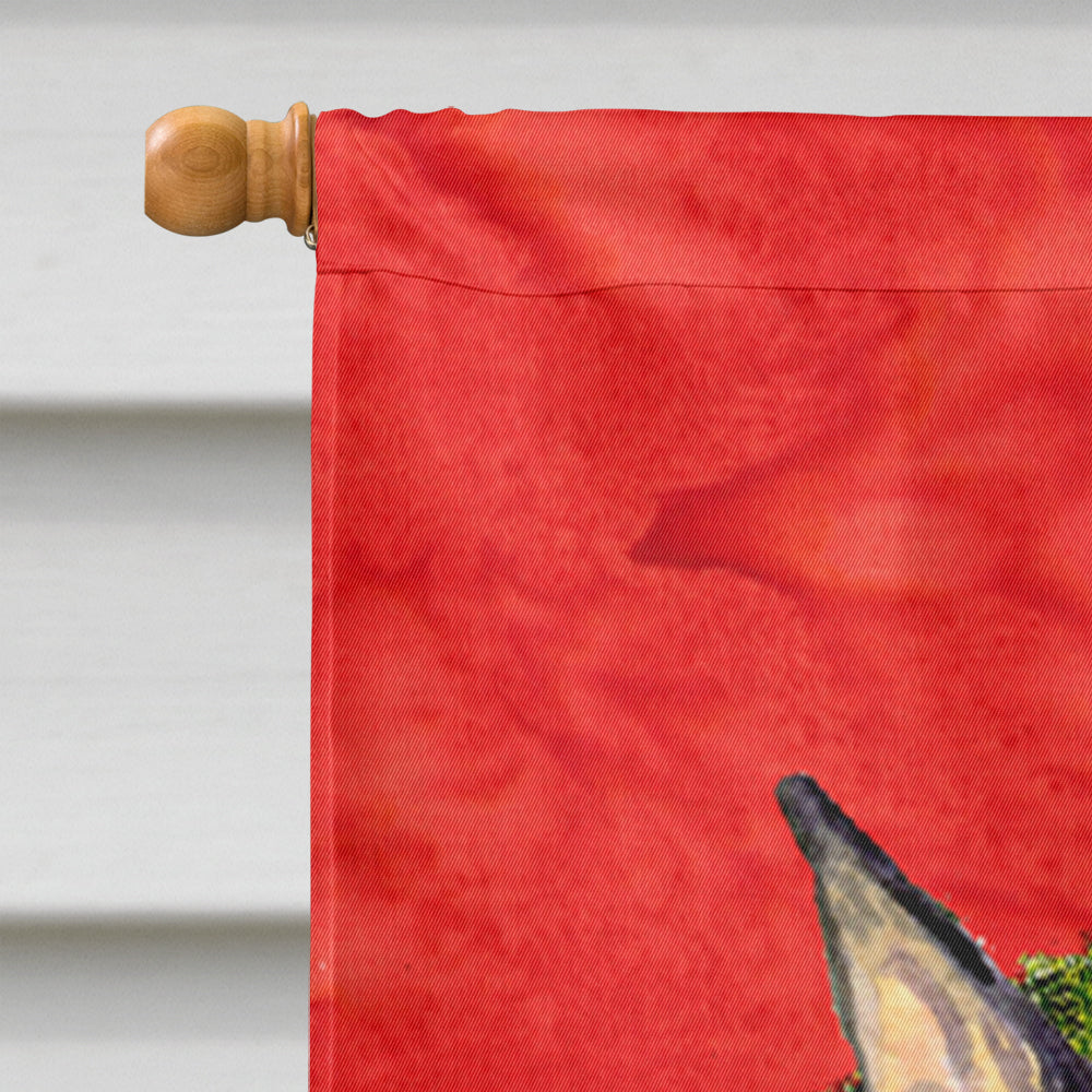 Doberman Cristmas Wreath House Flag 28x40 Porch Sleeve Pole Decorative Outside Yard Banner Artwork Wall Hanging, Polyester