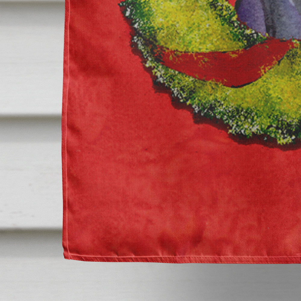 Doberman Cristmas Wreath House Flag 28x40 Porch Sleeve Pole Decorative Outside Yard Banner Artwork Wall Hanging, Polyester