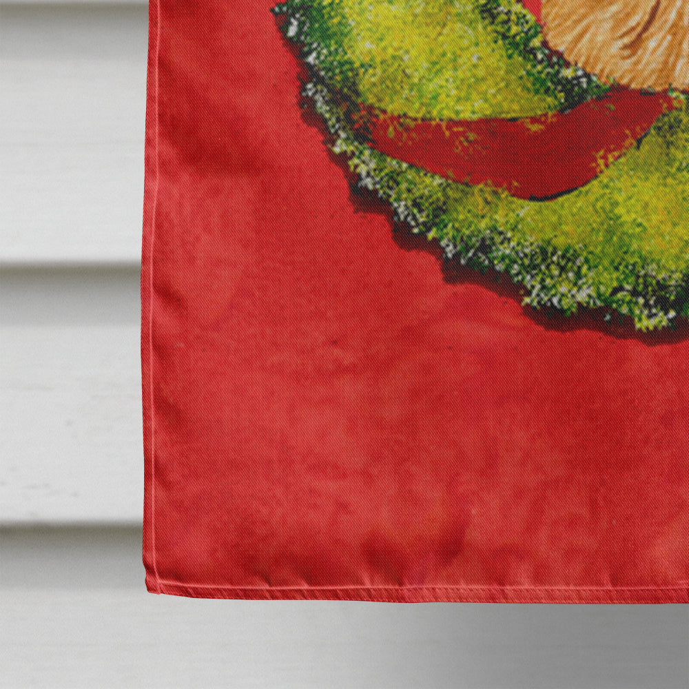 Norwich Terrier Cristmas Wreath House Flag 28x40 Porch Sleeve Pole Decorative Outside Yard Banner Artwork Wall Hanging, Polyester