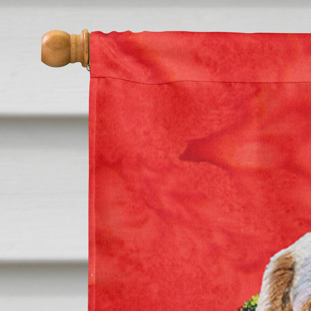 Clumber Spaniel Cristmas Wreath House Flag 28x40 Porch Sleeve Pole Decorative Outside Yard Banner Artwork Wall Hanging, Polyester