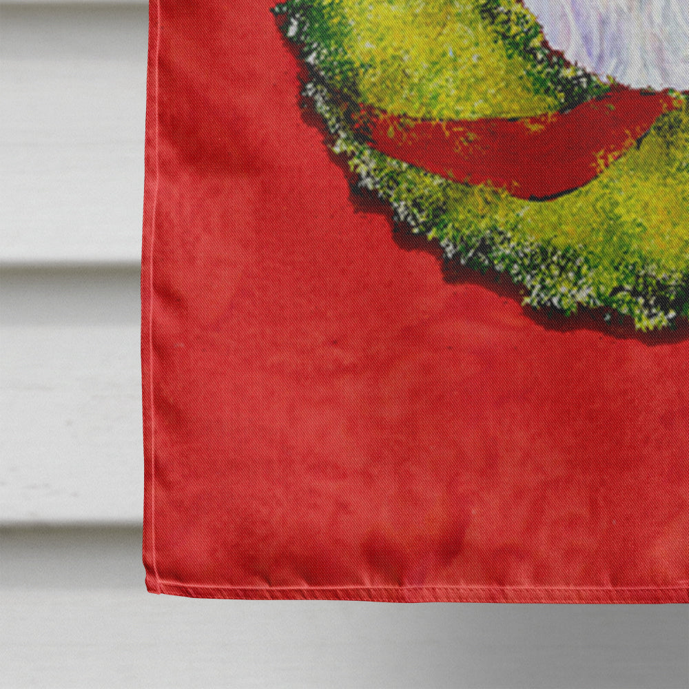 Clumber Spaniel Cristmas Wreath House Flag 28x40 Porch Sleeve Pole Decorative Outside Yard Banner Artwork Wall Hanging, Polyester