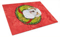Clumber Spaniel Cristmas Wreath Cutting Board Tempered Glass Kitchen Cutting Surface, Heat Resistant Chopping, Non-Slip Feet, Food Prep & Serving