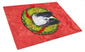Papillon Cristmas Wreath Cutting Board Tempered Glass Kitchen Cutting Surface, Heat Resistant Chopping, Non-Slip Feet, Food Prep & Serving