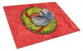 Irish Wolfhound Cristmas Wreath Cutting Board Tempered Glass Kitchen Cutting Surface, Heat Resistant Chopping, Non-Slip Feet, Food Prep & Serving