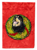 Tibetan Mastiff Cristmas Wreath House Flag 28x40 Porch Sleeve Pole Decorative Outside Yard Banner Artwork Wall Hanging, Polyester