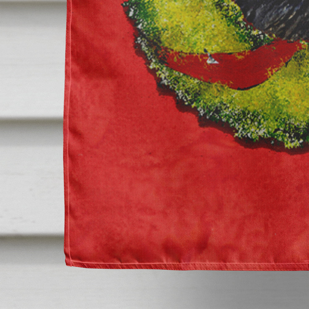 Tibetan Mastiff Cristmas Wreath House Flag 28x40 Porch Sleeve Pole Decorative Outside Yard Banner Artwork Wall Hanging, Polyester
