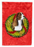 Springer Spaniel Cristmas Wreath House Flag 28x40 Porch Sleeve Pole Decorative Outside Yard Banner Artwork Wall Hanging, Polyester
