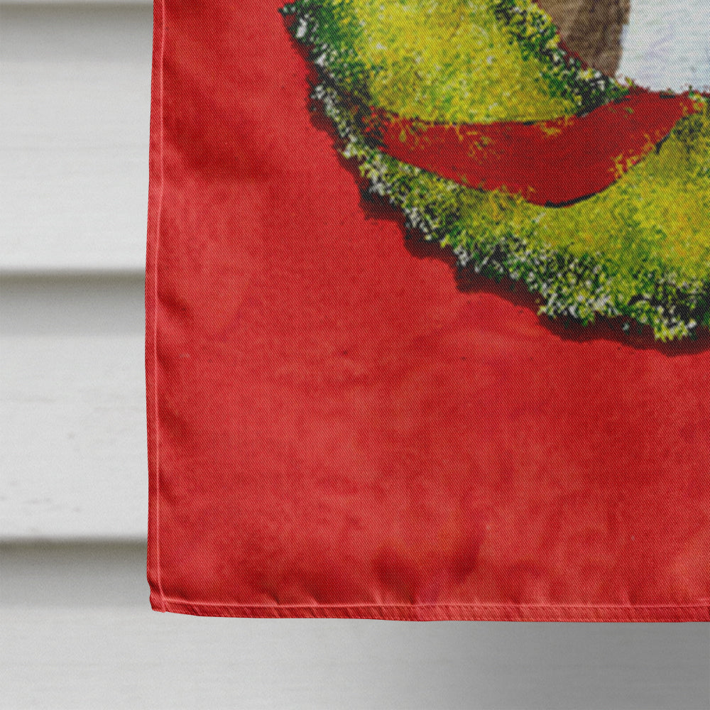 Springer Spaniel Cristmas Wreath House Flag 28x40 Porch Sleeve Pole Decorative Outside Yard Banner Artwork Wall Hanging, Polyester
