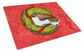 Springer Spaniel Cristmas Wreath Cutting Board Tempered Glass Kitchen Cutting Surface, Heat Resistant Chopping, Non-Slip Feet, Food Prep & Serving