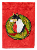 Basenji Cristmas Wreath House Flag 28x40 Porch Sleeve Pole Decorative Outside Yard Banner Artwork Wall Hanging, Polyester