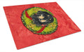 Gordon Setter Cristmas Wreath Cutting Board Tempered Glass Kitchen Cutting Surface, Heat Resistant Chopping, Non-Slip Feet, Food Prep & Serving