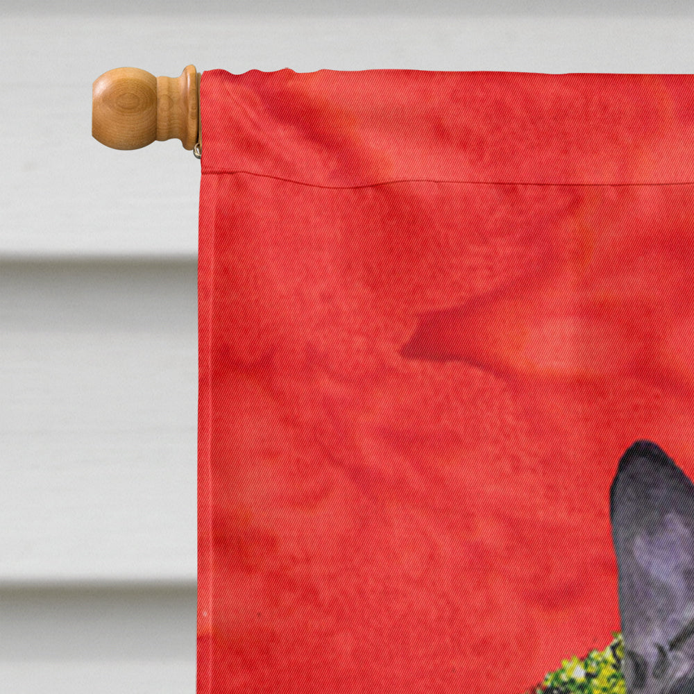 Boston Terrier Cristmas Wreath House Flag 28x40 Porch Sleeve Pole Decorative Outside Yard Banner Artwork Wall Hanging, Polyester