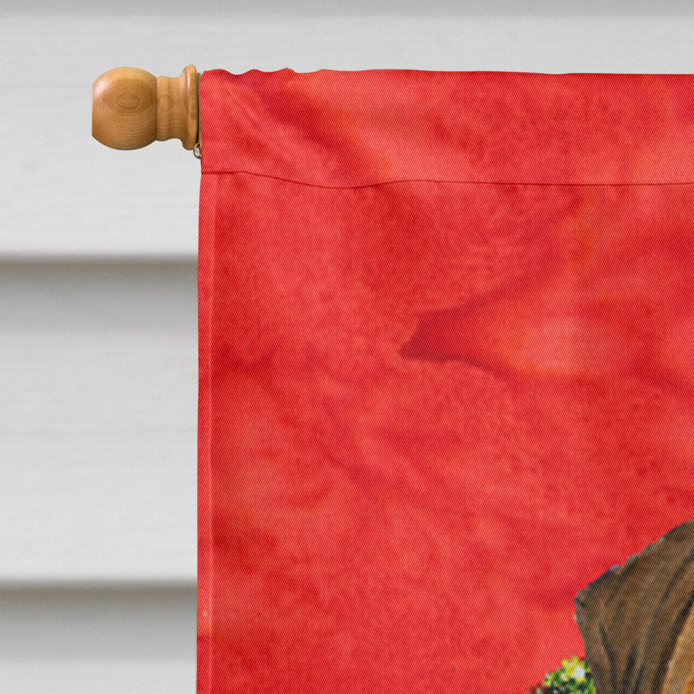Bullmastiff Cristmas Wreath House Flag 28x40 Porch Sleeve Pole Decorative Outside Yard Banner Artwork Wall Hanging, Polyester