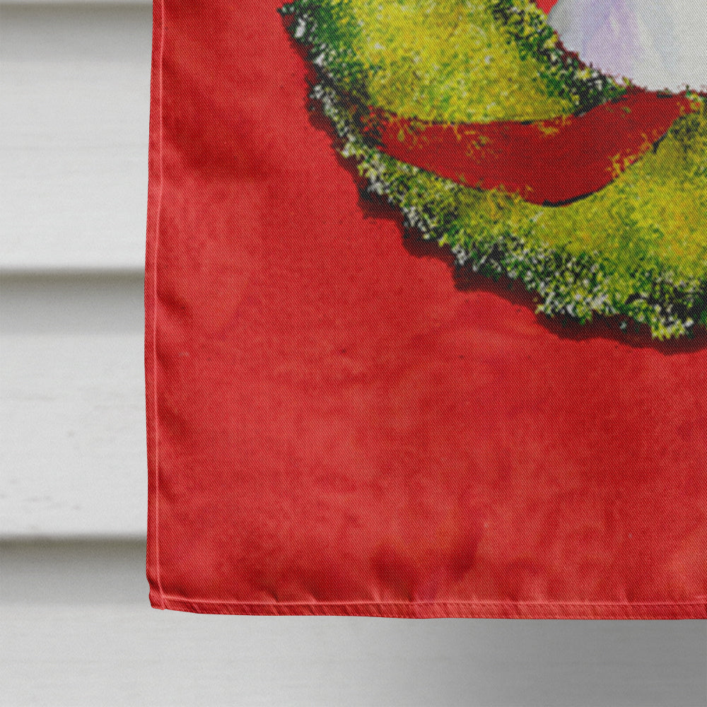 Fox Terrier Cristmas Wreath House Flag 28x40 Porch Sleeve Pole Decorative Outside Yard Banner Artwork Wall Hanging, Polyester