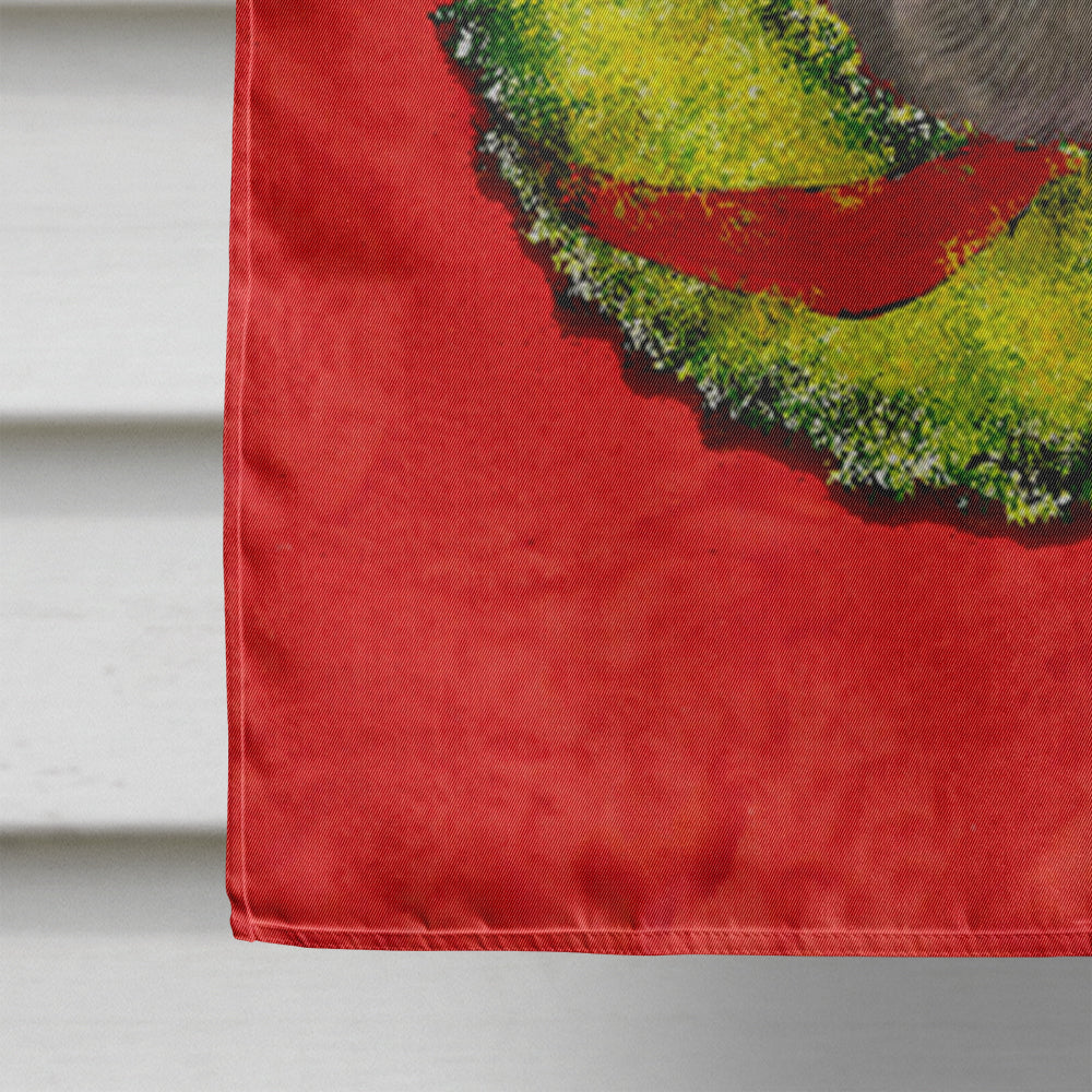 Brindle French Bulldog Cristmas Wreath House Flag 28x40 Porch Sleeve Pole Decorative Outside Yard Banner Artwork Wall Hanging, Polyester