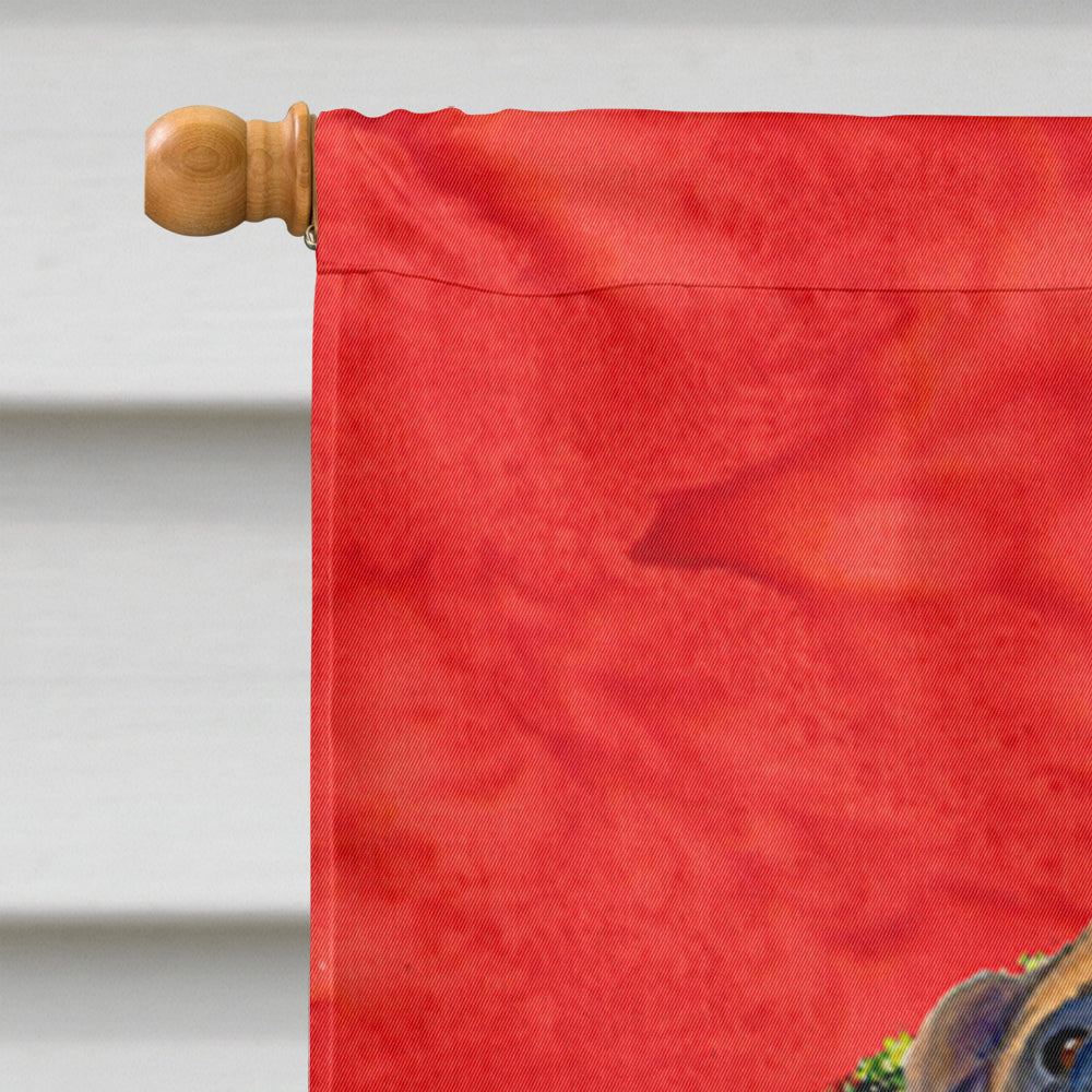 Bullmastiff Cristmas Wreath House Flag 28x40 Porch Sleeve Pole Decorative Outside Yard Banner Artwork Wall Hanging, Polyester