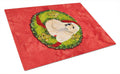 Cocker Spaniel Cristmas Wreath Cutting Board Tempered Glass Kitchen Cutting Surface, Heat Resistant Chopping, Non-Slip Feet, Food Prep & Serving