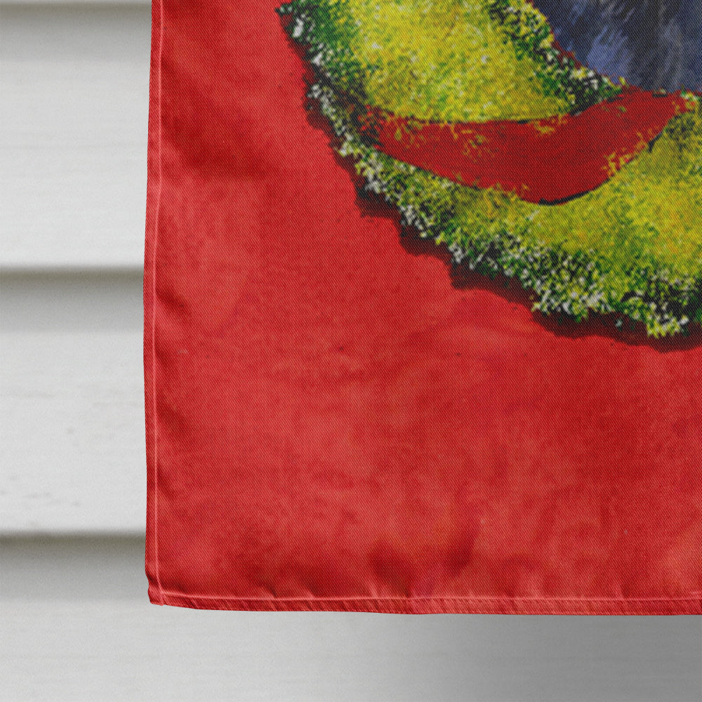 Rottweiler Cristmas Wreath House Flag 28x40 Porch Sleeve Pole Decorative Outside Yard Banner Artwork Wall Hanging, Polyester