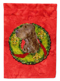 Field Spaniel Cristmas Wreath House Flag 28x40 Porch Sleeve Pole Decorative Outside Yard Banner Artwork Wall Hanging, Polyester