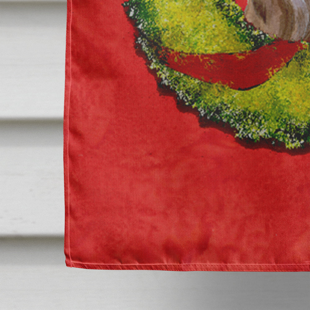 Field Spaniel Cristmas Wreath House Flag 28x40 Porch Sleeve Pole Decorative Outside Yard Banner Artwork Wall Hanging, Polyester