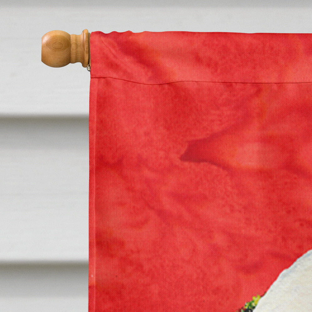 Bichon Frise Cristmas Wreath House Flag 28x40 Porch Sleeve Pole Decorative Outside Yard Banner Artwork Wall Hanging, Polyester