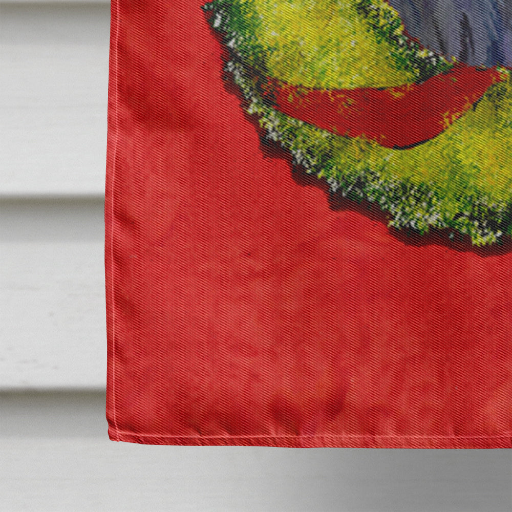 Scottish Terrier Cristmas Wreath House Flag 28x40 Porch Sleeve Pole Decorative Outside Yard Banner Artwork Wall Hanging, Polyester