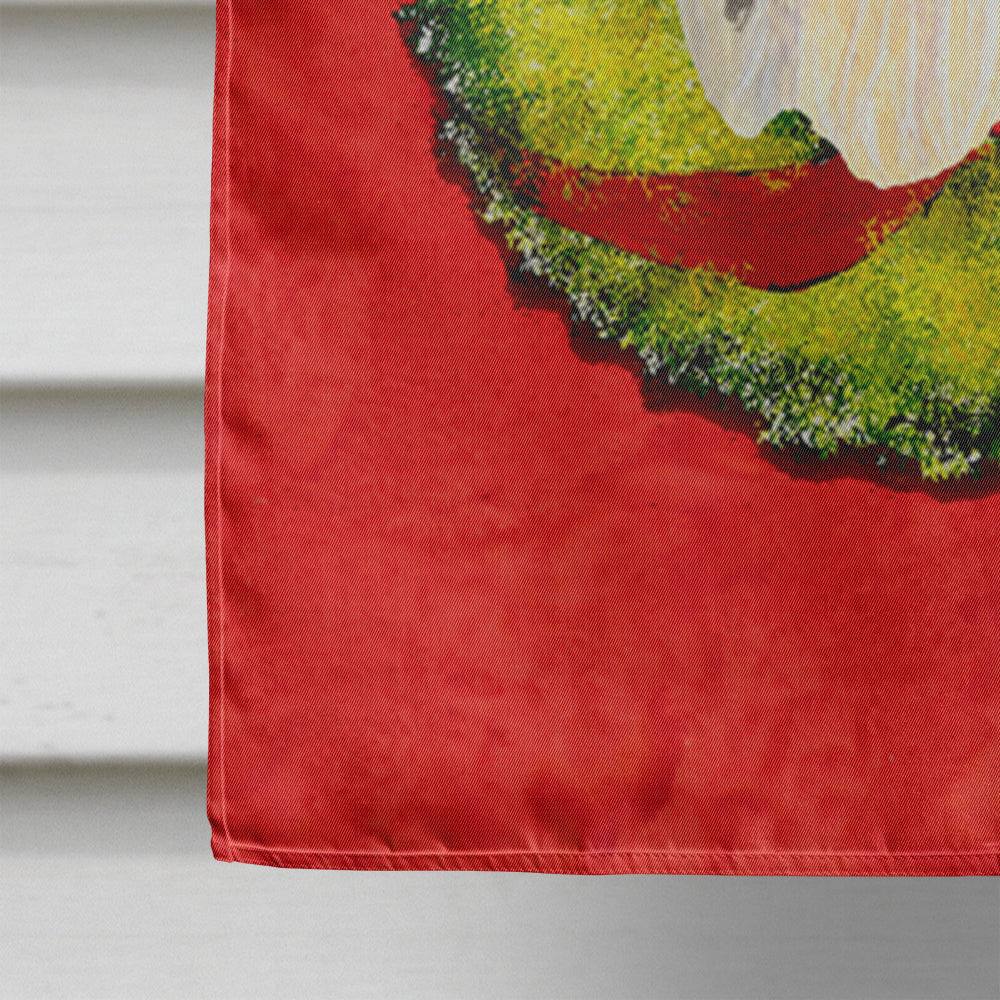 Curly Coated Retriever Cristmas Wreath House Flag 28x40 Porch Sleeve Pole Decorative Outside Yard Banner Artwork Wall Hanging, Polyester