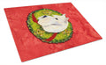 Curly Coated Retriever Cristmas Wreath Cutting Board Tempered Glass Kitchen Cutting Surface, Heat Resistant Chopping, Non-Slip Feet, Food Prep & Serving