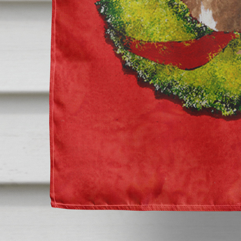 Scottish Terrier Cristmas Wreath House Flag 28x40 Porch Sleeve Pole Decorative Outside Yard Banner Artwork Wall Hanging, Polyester