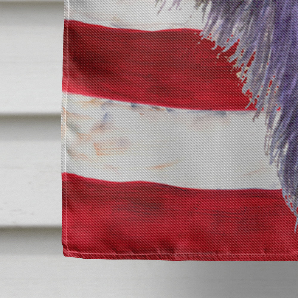 USA American Flag with Skye Terrier House Flag 28x40 Porch Sleeve Pole Decorative Outside Yard Banner Artwork Wall Hanging, Polyester